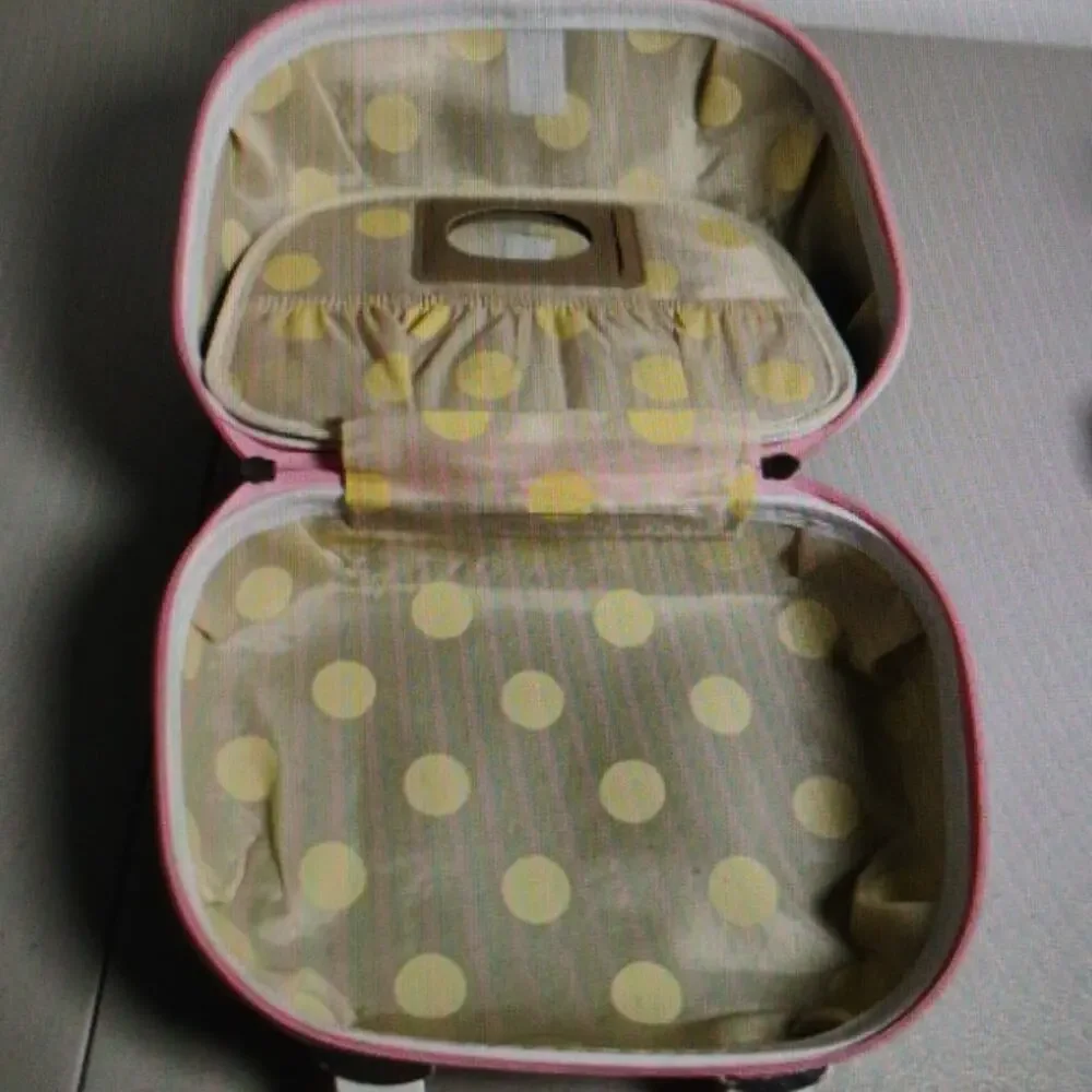 Hello Kitty Hard-Shell Travel Cosmetic Case with Mirror & Luggage Strap